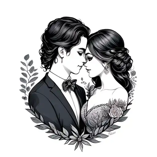 couples, matching, long time married tattoo design idea