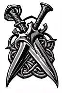 Irish Dagger with a celtic solomons knot as the guard  tattoo design idea