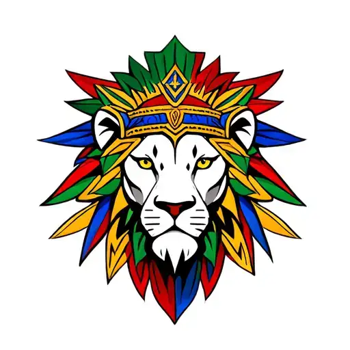 lion of babylon with iraq colors tattoo design idea