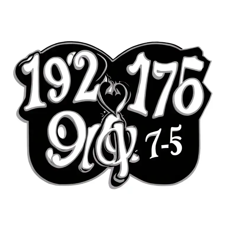 1972 and 1975 birthday date tattoo design idea
