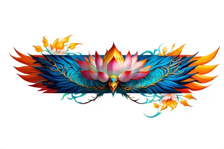 Lotus Phoenix tattoo design idea