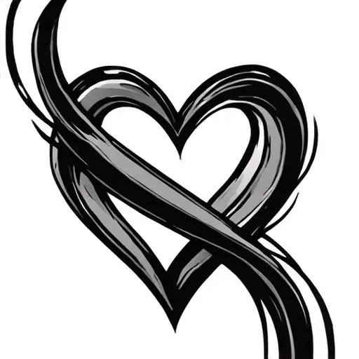 infinity symbol intertwined hearts tattoo design idea