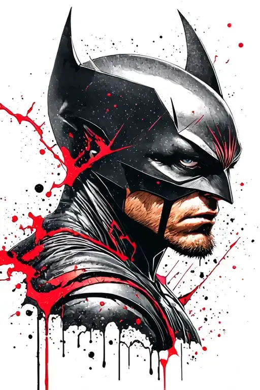Wolverine Batman tattoo design idea