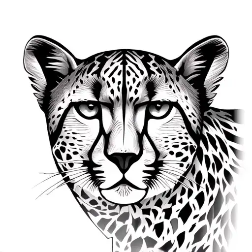 cheetah face tattoo design idea