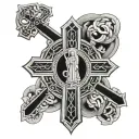 saint benedict cross tattoo design idea