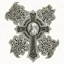 saint benedict cross tattoo design idea