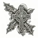 saint benedict cross tattoo design idea