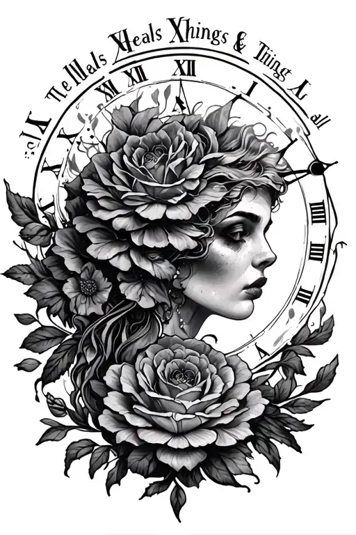 time heals all things tattoo design idea