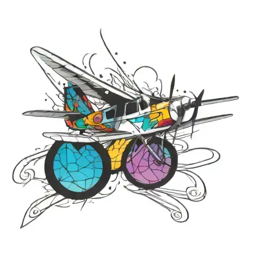 cessna 172 rainbow tattoo design idea