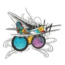 cessna 172 rainbow tattoo design idea