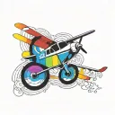 cessna 172 rainbow tattoo design idea