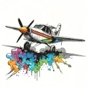 cessna 172 rainbow tattoo design idea