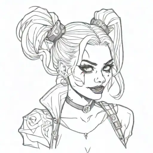 harley quinn tattoo design idea