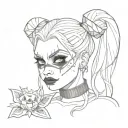 harley quinn tattoo design idea