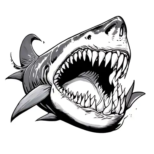 Shark Jaws around Knee tattoo tattoo design idea