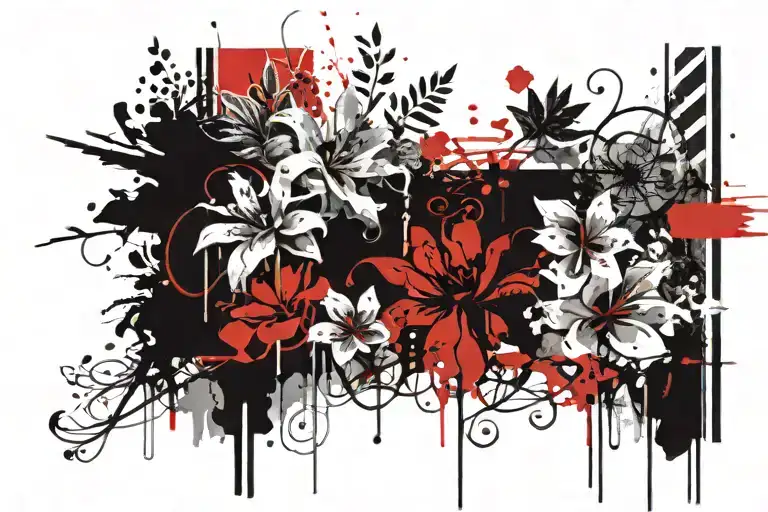 Garden and pathway tattoo design idea