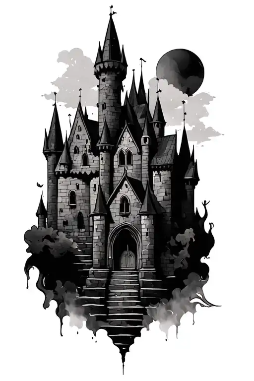 Gothic Castle tattoo design idea