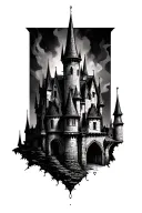 Gothic Castle tattoo design idea