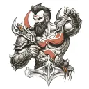 Ares god of war scene tattoo design idea