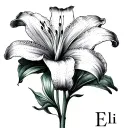 "Elli" lily flower tattoo design idea