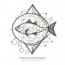 math and fish shape tattoo design idea