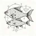 math and fish shape tattoo design idea