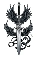 sword with wings tattoo design idea