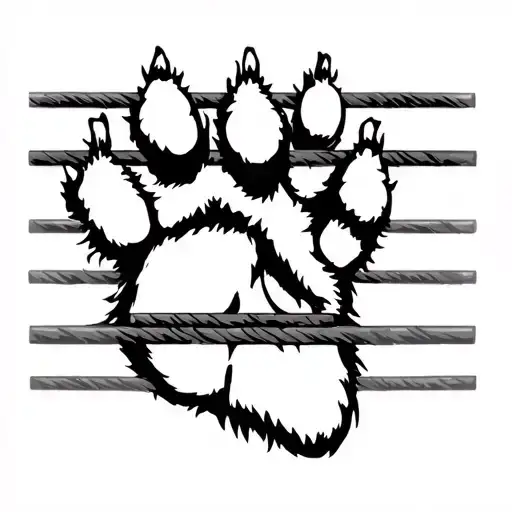 paw print in a wrestling ring tattoo design idea