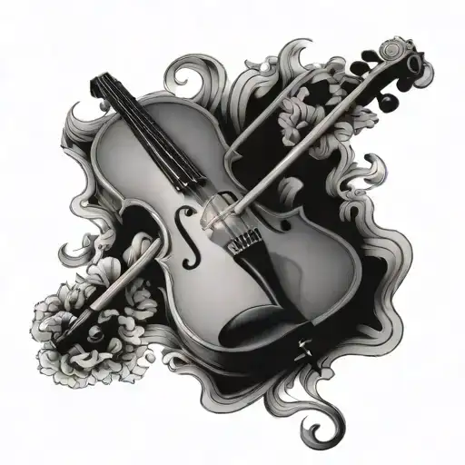 fiddle tattoo design idea