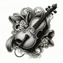 fiddle tattoo design idea