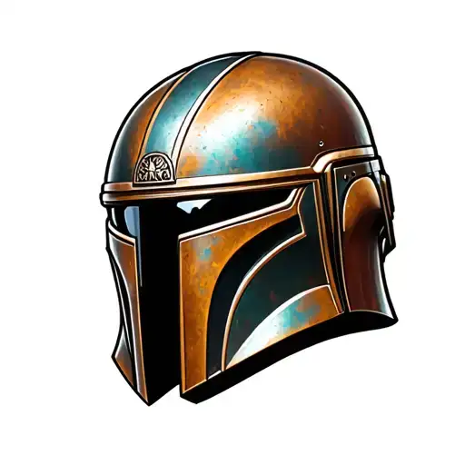mandalorian helmet tattoo design idea