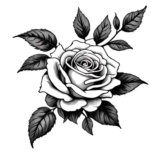 Name Martinez in Rose stem tattoo design idea