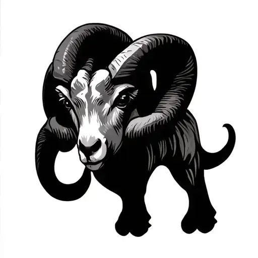 post stamp tattoo consisting Aries sigh  tattoo design idea