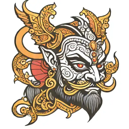 ravana face tattoo tattoo design idea