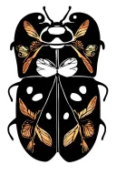 firefly, ladybug, bumble bee, butterfly wings tattoo design idea