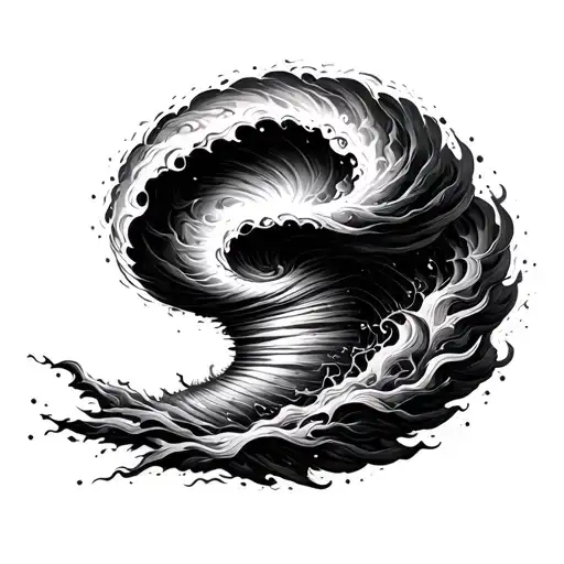 Dotwork Tornado tattoo design idea