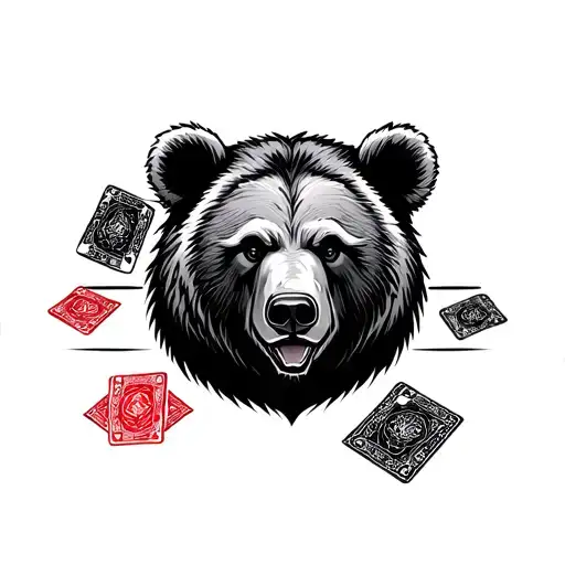 gambler bear tattoo design idea