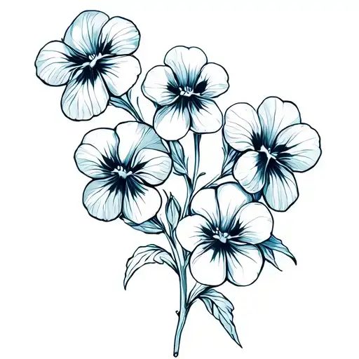 Viola flowers 5 tattoo design idea