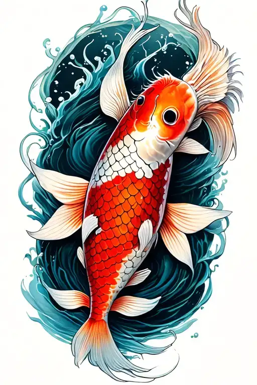 sexy koi fish yin tattoo design idea