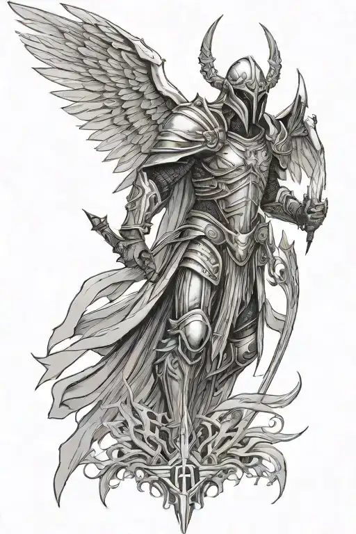 tyrael angel tattoo design idea