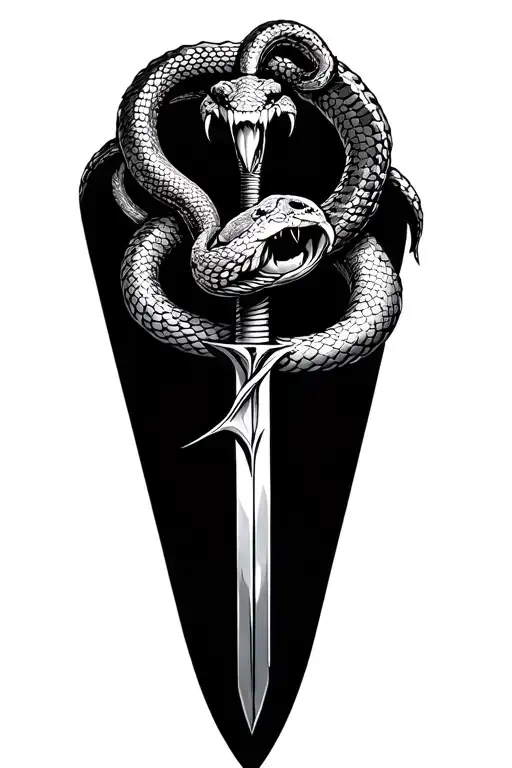 snake hissing and sword tattoo design tattoo design idea
