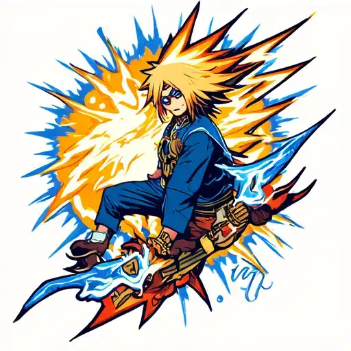 minato namikaze lightning thunder tattoo design idea