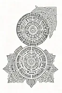 aztec calendar tattoo design idea