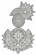 aztec calendar tattoo design idea