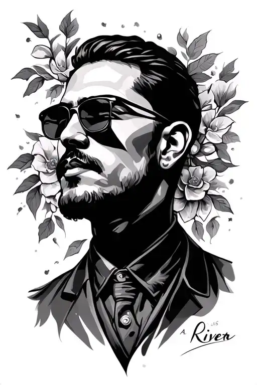 Luis A Rivera In cursive  tattoo design idea