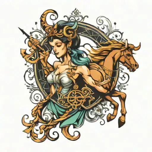 picses libra Sagittarius symbol tattoo design idea