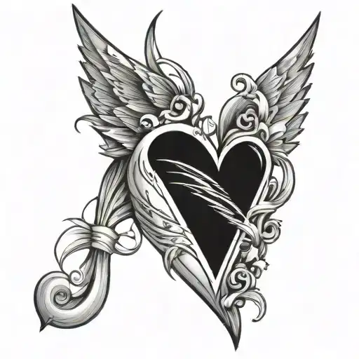 heart grief Bowie tattoo design idea