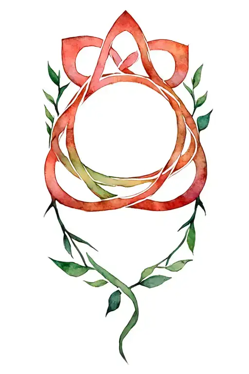 Celtic Triquetra symbol made of vines growing tattoo design idea