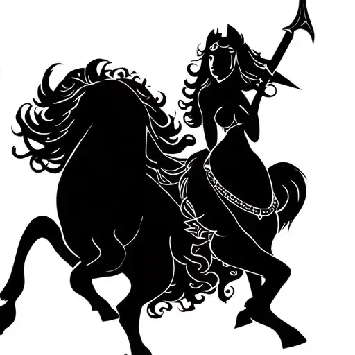 sexy chubby lady minimalists design of sagittarius tattoo design idea