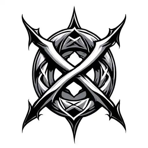 Elden Ring Rune (Elden Ring logo symbol) – clean, symmetrical, instantly recognizable to fans, and simple to line out. tattoo design idea